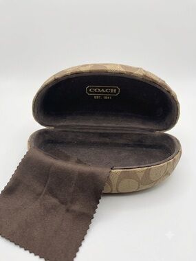 Authentic Coach Signature Monogram Sunglasses Case & Cloth